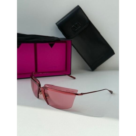 NEW Valentino V-Lure VLS130B Shield Mask Sunglasses Red
